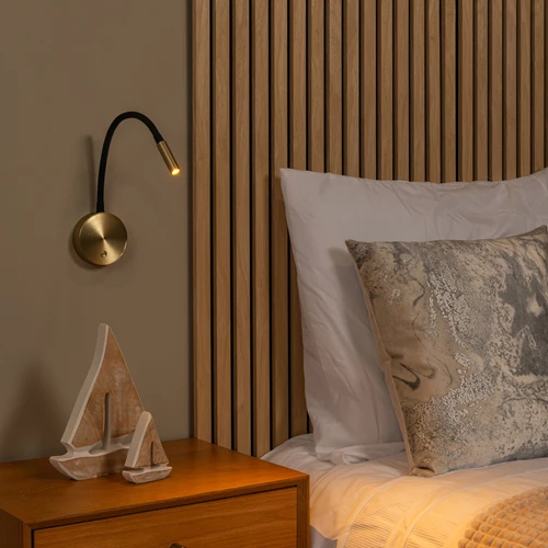 Lucide ASJA - Oplaadbare Wandspot / Wandlamp - Accu/Batterij - LED 3 StepDim - 1x3W 2700K - Mat Goud / Messing | Premium - sfeer 1